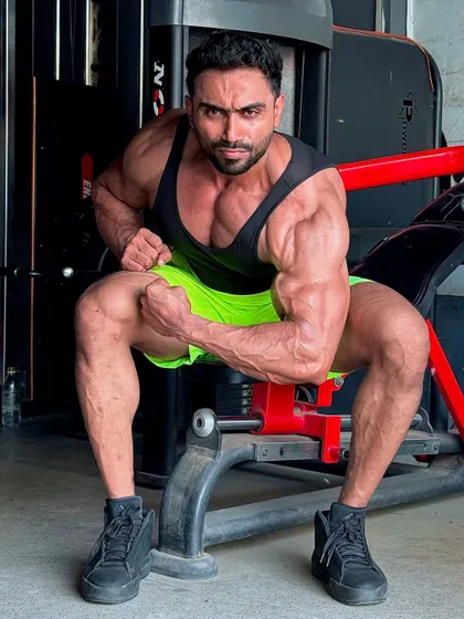 A powerful bicep flex.