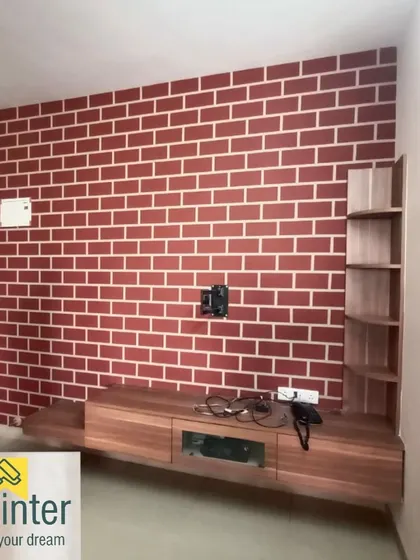 The same faux brick wall design, showing its clean lines and consistent pattern. I ensure every "brick" is perfectly rendered for a realistic effect.