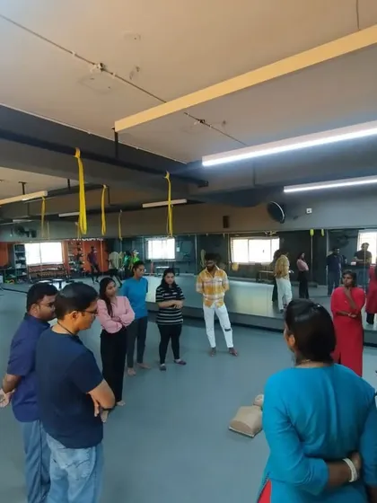 A wide view of our CPR and First Aid workshop, showing students engaged in learning crucial safety procedures.