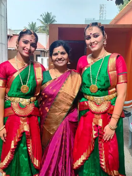 My students after their Gandharva Mahavidyalaya exams. So happy to see them secure distinctions and first-class results.