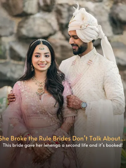 The Rule Brides Don't Talk About. This bride gave her gorgeous pink lehenga a second life, and now it's constantly booked. She broke the tradition of storing it away and started a new trend of smart, sustainable style.