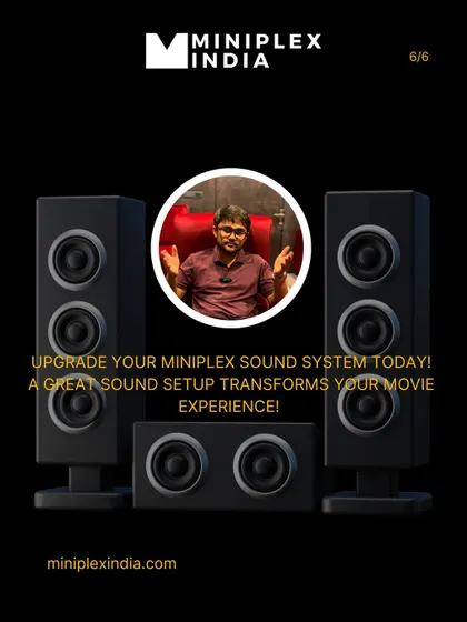 A great sound setup transforms your movie experience. This image is a call to action to upgrade your sound system for the ultimate audio quality.