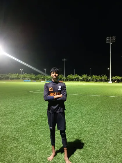 Harjeet Singh at the world-class FC Madras facility. We prepare our players for professional environments.