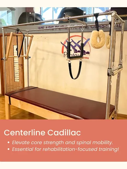 The Centerline Cadillac is essential for rehabilitation focused training. It is used to elevate core strength and spinal mobility through a wide range of exercises.