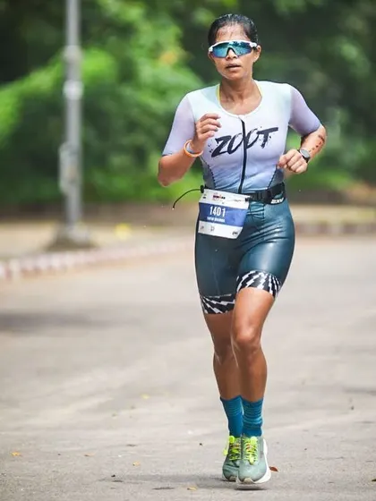The run leg is where mental fortitude truly shows. This is me during the IRONMAN Goa 70.3, pushing through on fatigued legs. My coaching focuses on building the endurance and pacing strategy you need to finish the final leg strong.