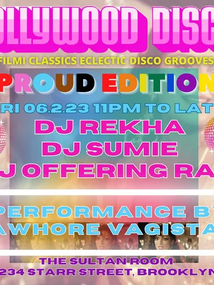 The initial announcement for the Proud Edition, letting everyone know to mark their calendars for a night of filmi classics and disco grooves.