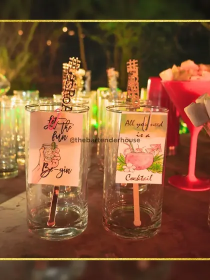 We add a touch of fun to our drinks with quirky notes like "Let the fun Be-gin" and "All you said is a cocktail." It's about creating a joyful experience.