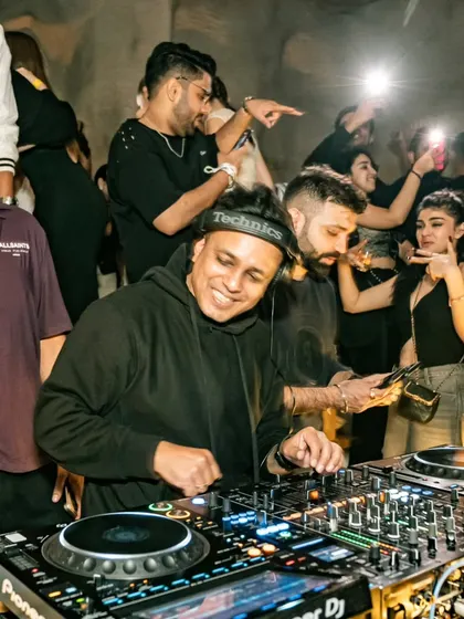 All smiles behind the console at Bastian. The energy of a Saturday night in Mumbai is unbeatable.
