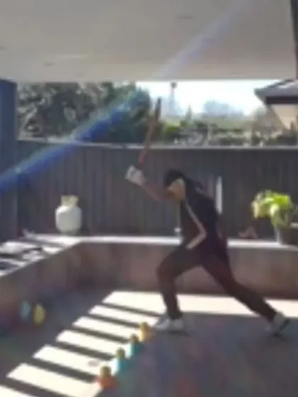 This image shows my online trainee from Australia, Aarush Thakur, practicing the drills that led to his brilliant 95-run innings. Even without a ball feeder, his dedication to creative drills has produced great results.