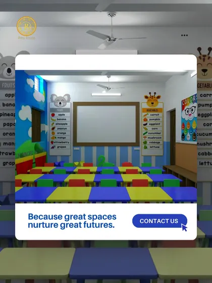 Great spaces nurture great futures. This vibrant and colorful classroom or playroom is designed to be an engaging and stimulating environment for young learners.