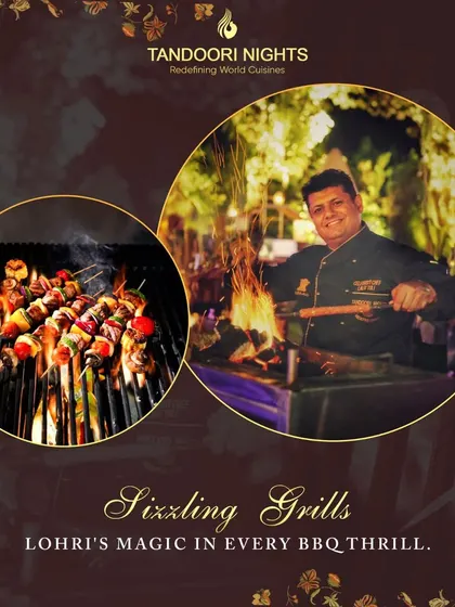 Sizzling grills for a Lohri celebration. Chef Lalit Tuli showcases his expertise at the barbecue, bringing the magic of the festival to life with every perfectly grilled kebab.