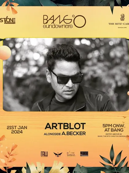 My flyer for a sundowner at The Ritz-Carlton, supporting A.Becker.