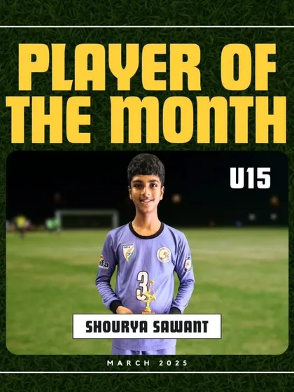 Shourya Sawant, our U15 Player of the Month for March 2025.
