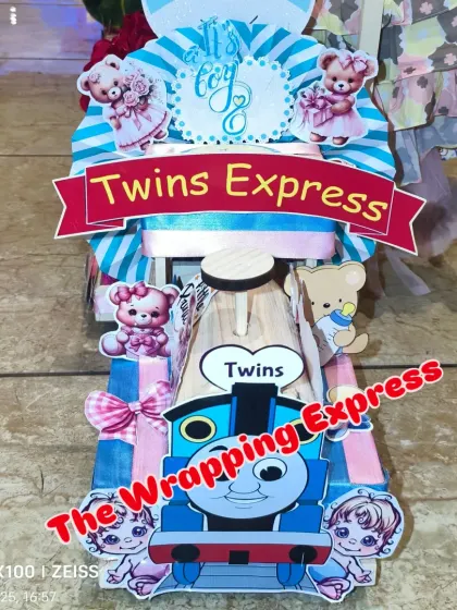 Another view of the 'Twins Express' train engine, showing the level of detail in the customization.