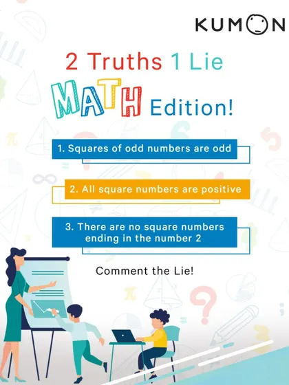 Let's play a game of "2 Truths 1 Lie," math edition. This is a fun way I use to test my students' knowledge of mathematical properties.