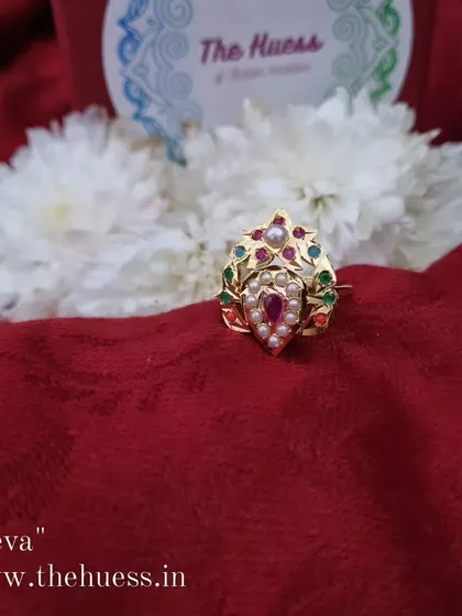 Another beautiful shot of the "Reva" ring, named and ready to be ordered. This piece is a testament to detailed handcrafted work.