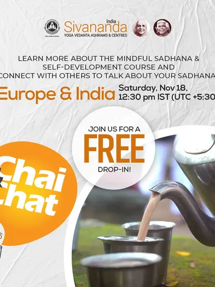 An announcement for a "Chai & Chat" session. These informal meetings are a great way to learn more about our online offerings and connect with our teaching faculty.