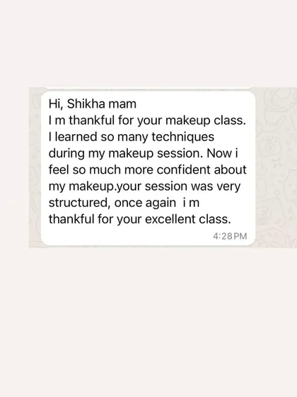 This student learned many new techniques during her makeup session and now feels much more confident about her makeup skills.