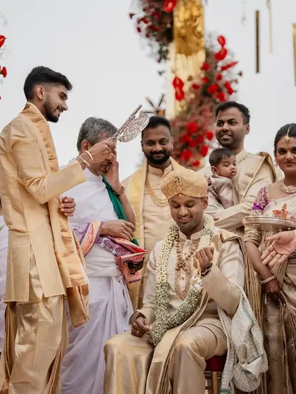 A royal affair at the Fairmont Jaipur. We specialize in destination wedding photography, capturing the grandeur of palace venues while telling an intimate love story.