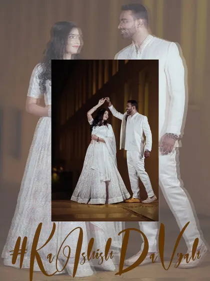 A similar stylized shot of the couple dancing. This captures the motion and celebration of their special night.