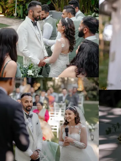 Images from beautiful Christian weddings at my venue. The stone aisle serves as a natural walkway, and the open lawn allows for classic seating arrangements, creating a picturesque chapel-in-nature feel.
