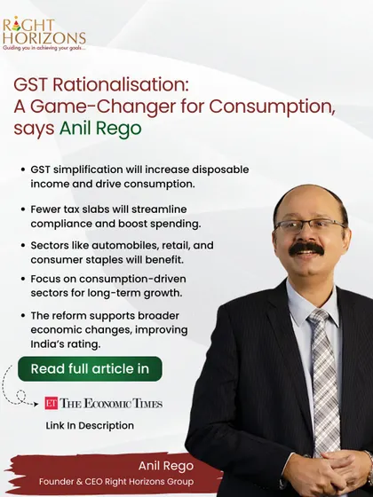 Our Founder and CEO, Anil Rego, is frequently featured in leading financial publications like The Economic Times to share his expert analysis on market trends and economic policies. This particular insight explains how GST rationalization can act as a significant game changer for India's consumption-driven sectors.