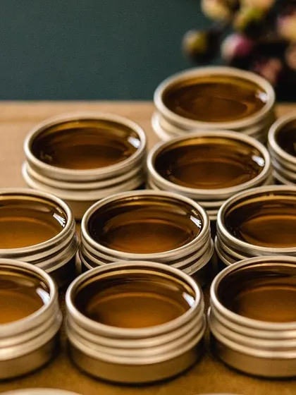 A fresh batch of 'Boond' vegan lip balms. These are perfect for those who prefer a plant-based skincare routine.
