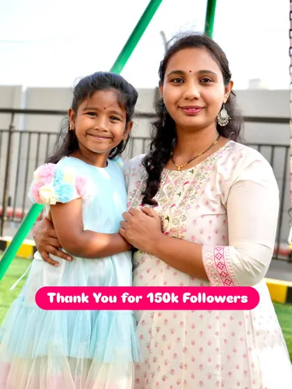 Celebrating the 150k follower milestone with my daughter, Ridhi. Your love and support motivate me to keep sharing valuable content for parents and little ones.