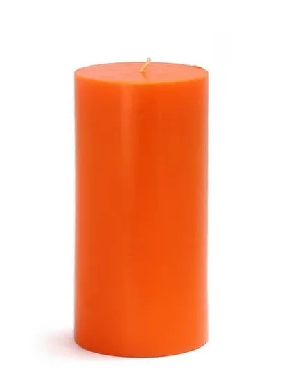 My solid orange round pillar candle. This vibrant color is great for festive occasions like Diwali or for adding a splash of warmth to your home decor.
