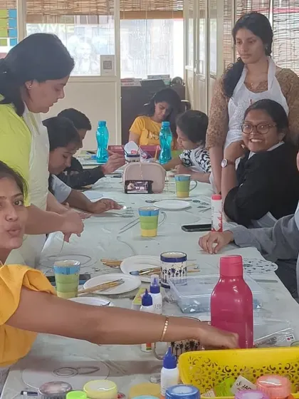A group of participants enjoying a creative session. The smiles and laughter are a constant feature of our workshops.