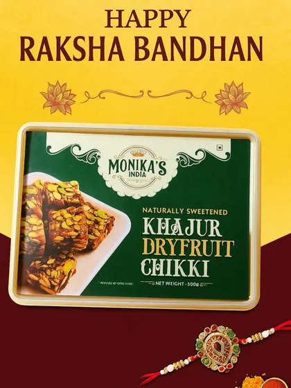 Happy Raksha Bandhan. My naturally sweetened Khajur Dryfruit Chikki is a wonderful way to celebrate the sweet bond between siblings.