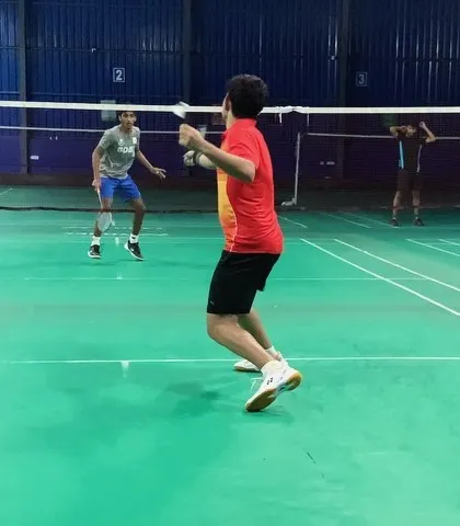 An in-action shot of Rohan Gurbani during a training match. We simulate tournament conditions in our daily sessions to ensure players are always match-ready.