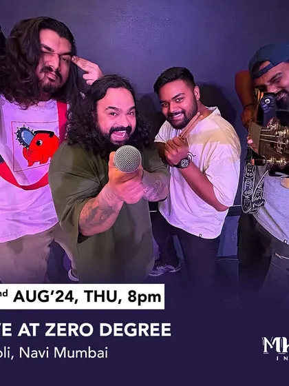 A poster for our show at Zero Degree, Airoli. We often have special offers for our corporate crowd, making it a perfect mid-week party.