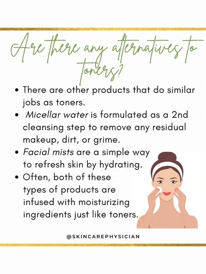 If you want to skip toner, micellar water is a great alternative for a second cleanse, and facial mists are a simple way to add a layer of hydration to your routine.