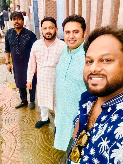 A selfie with my bandmates after a show with Ankit Batra. A great performance is always a team effort.