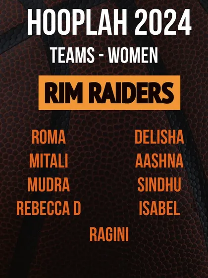 Introducing the women's teams for Hooplah '24: The Rim Raiders roster.