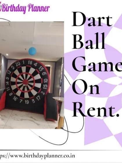 Challenge your guests with our giant inflatable Dart Ball game. This rental is a safe twist on darts, using velcro balls that stick to the oversized target, making it a fun and competitive game for all ages.