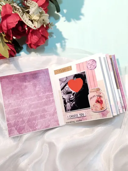An inside page of the vintage mini scrapbook.