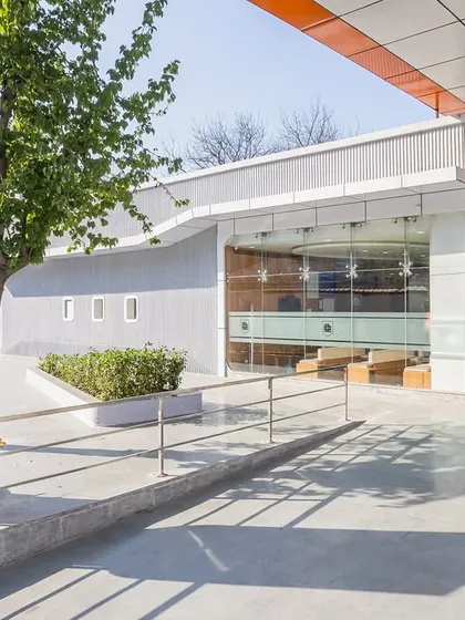 The Northern Railway Diagnostic Centre in New Delhi is a prime example of humanizing healthcare through adaptive reuse. We transformed an ancillary block into a patient-centric diagnostic facility, with clear signage and accessible entry points for the community.