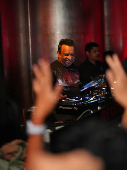 A close up of me on the decks at Kitty Ko for a night of pure melodic magic.