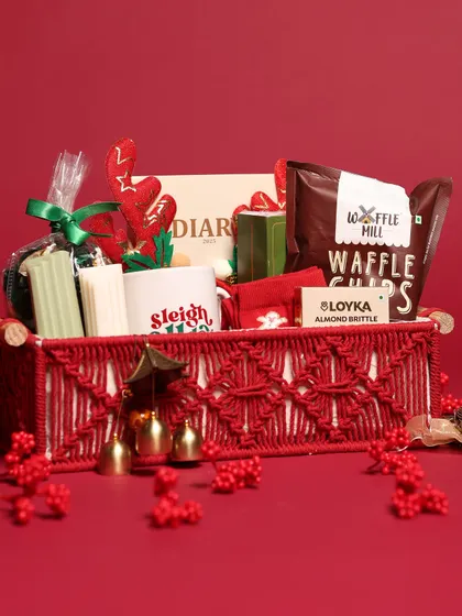 A festive array of images showcasing my Christmas collection, including close-ups of candles, luxury items, and various hamper styles.