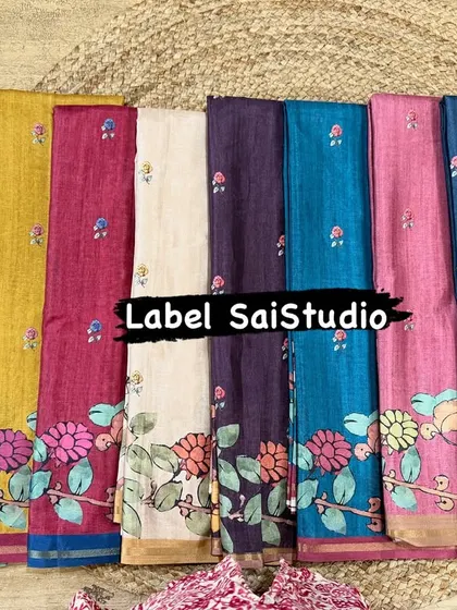 Here are all the beautiful colors available in my soft Tussar silk collection with digital printed Kalamkari. All sarees are available in multiple pieces, but stock is very limited.