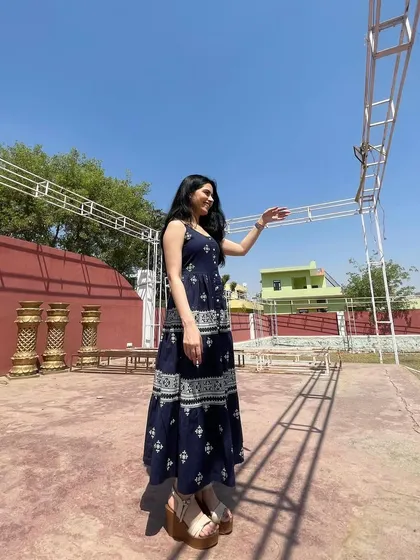 A poet enjoying the sunny campus of BITS Pilani before the evening performance. These trips are a great bonding experience for our team.