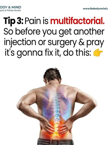 Tip 3: Pain is multifactorial. Before considering invasive procedures, it's important to look at the whole picture of your health.
