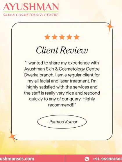 "Highly recommend!!" - This review from our regular client, Parmod Kumar, speaks to the consistent satisfaction we deliver. He praises our services and the responsive, nice staff at our Dwarka branch.