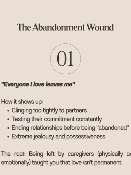 **Inner child wounds from childhood can sabotage your adult relationships.** Wounds like abandonment, rejection, betrayal, or injustice show up as specific patterns. For example, an abandonment wound can lead to clinging tightly to partners, while a rejection wound can manifest as people-pleasing. Understanding these patterns is the first step to healing.