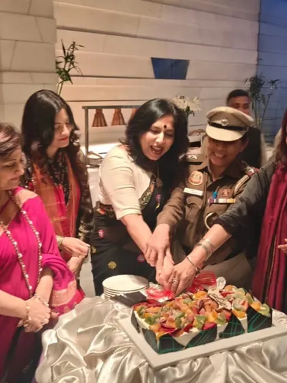 Cutting a cake to celebrate with fellow awardees and dignitaries. The fight for justice is a collective effort, and it is important to celebrate our milestones together.