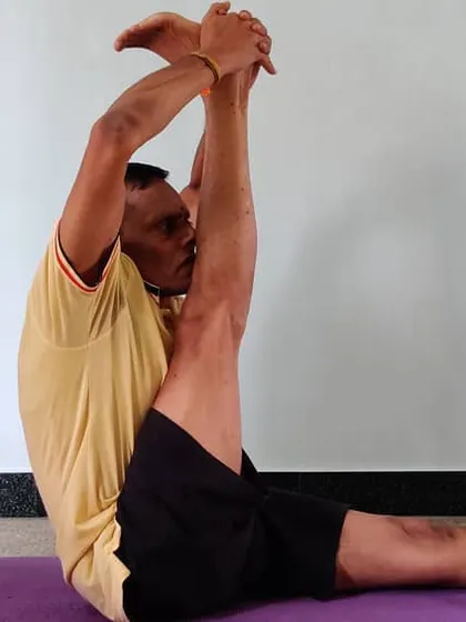 Krounchasana (Heron Pose). An intense seated hamstring stretch that also requires core strength to keep the torso upright.