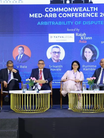 A view of the panel discussion on 'Arbitrability of Disputes' featuring our Senior Partner, Purnima Singh Kamble. We actively contribute to thought leadership in alternative dispute resolution.