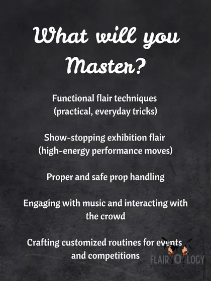 What will you master with us? From functional flair to show-stopping routines, we teach the full spectrum of skills needed to be a captivating bartender.